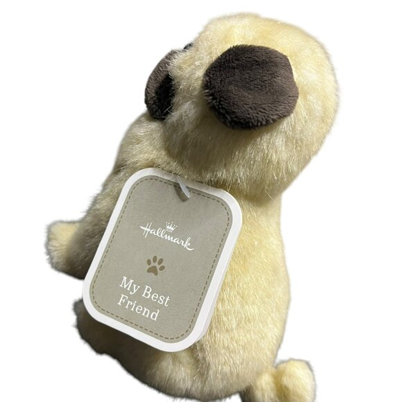 Hallmark My Best Friend Dog Plush Pug Small 7 inch Stuffed Animal Toy NEW - Picture 5 of 9